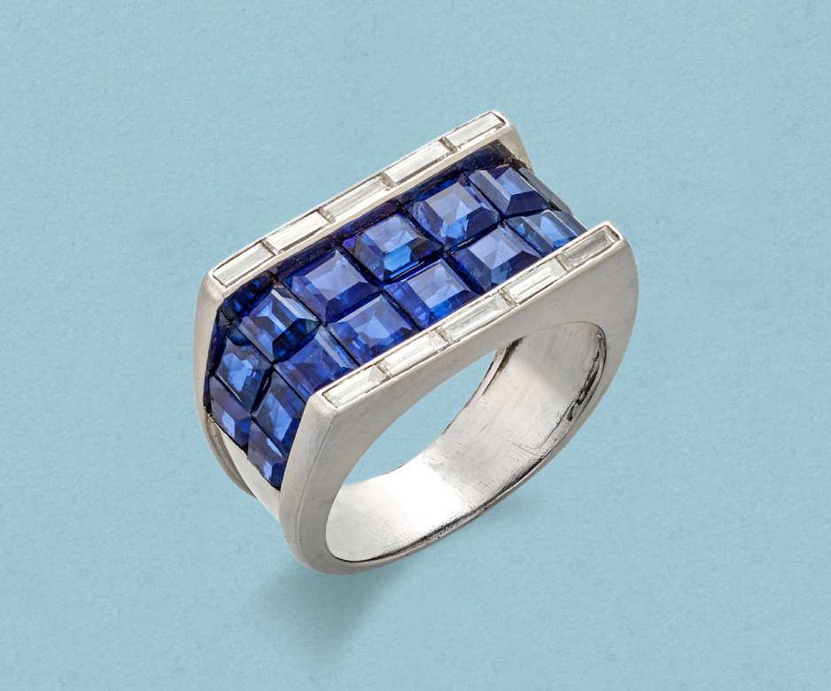 Art Deco sapphire and diamond ring